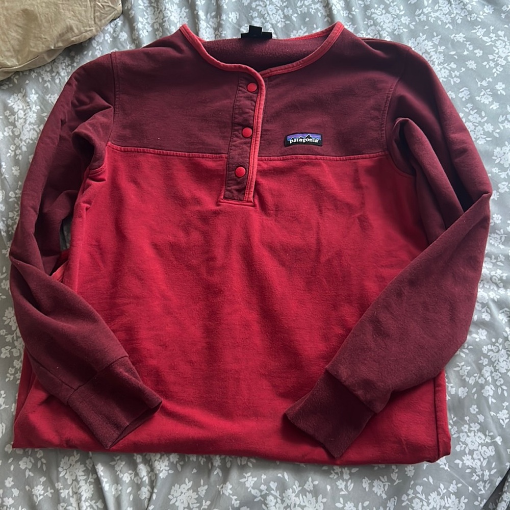 Patagonia Women's Ahnya Cotton Henley Dress Two Tone long sleeve Size S